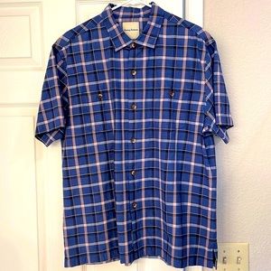 NWOT Tommy Bahama Plaid Camp Shirt Size Large
